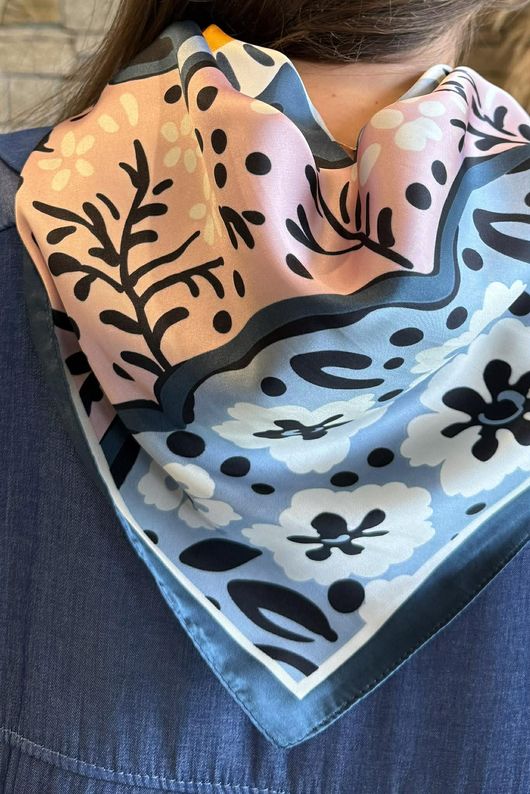 Matteao Silky Blend Square Scarf Blue /30=